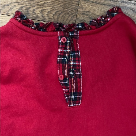 Vineyard Vines girls red Christmas dress with tartan trim 14 - Picture 3 of 3